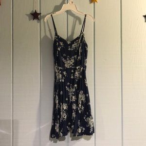 Navy and floral dress